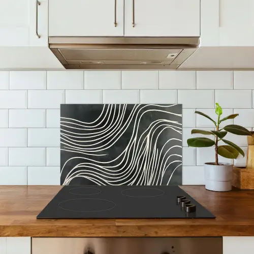 Lijnen - Patroon - Abstract - Wit keuken achterwand spatscherm klein -sfeer2