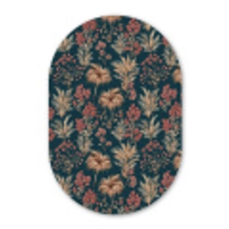 Botanisch - Patroon - Blauw Wandcirkel Ovaal Forex klein 630 -3d