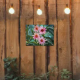 Bloemen - Roze - Glasmozaïek tuinposter los doek klein -sfeer1