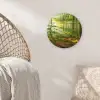 Zon - Bos - Bomen - Natuur - Herfst Wandcirkel kunststof plaat 5mm dik klein -sfeer5