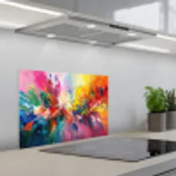 Verf - Kleurrijk - Explosie keuken achterwand spatscherm klein -3d_schuin