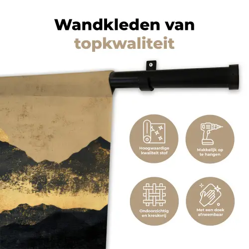 Gouden Bergen bij Maanlicht Wandkleed katoen klein -sfeer2