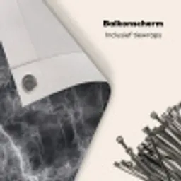 Donkergrijs - Bliksem - Marmer Balkonbeschermer Duitsland klein 596 -closeup_NL