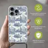Huizen - Bomen - Water - Vogels - Blauw Hoesje iPhone 16 Pro Max met koord klein 804 -sfeer2_NL
