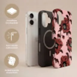Bloemen - Retro - Rood Toughcase MagSafe Apple iPhone 17 klein 1017 -USP_Lagen_DE