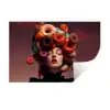 Vrouw - Donuts - Kleurrijk Muursticker klein -3d