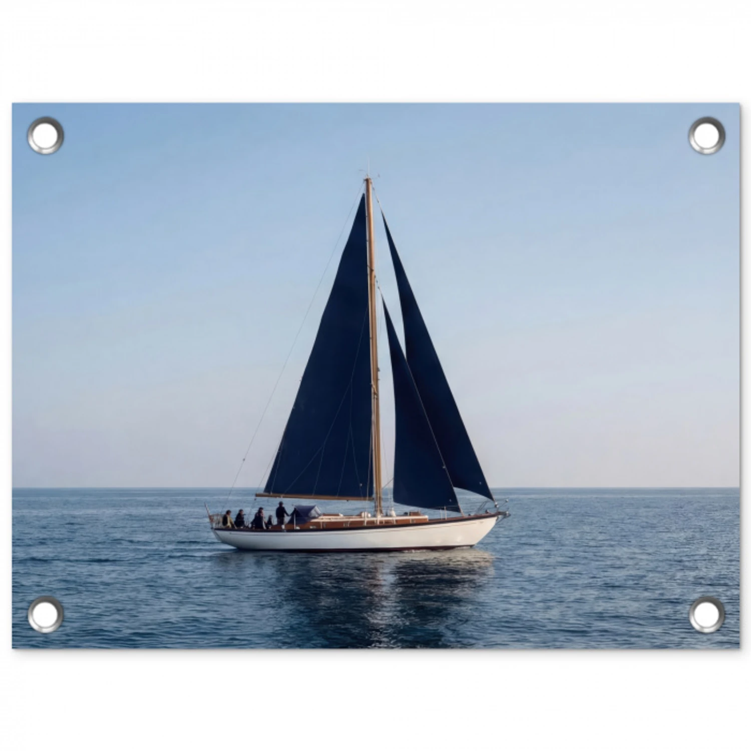 Zeilboot - Zee - Blauw tuinposter los doek klein -3d