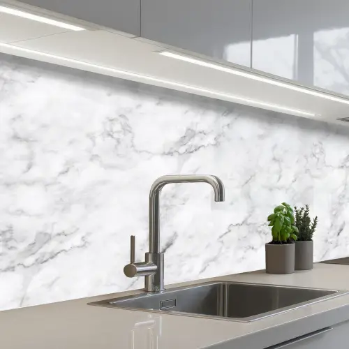 Klassiek - Marmer - Aders - Grijs keuken achterwand 2 middel 871 -3d_schuin
