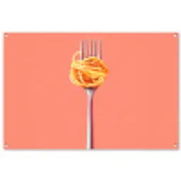 Vork - Spaghetti - Artistiek - Roze tuinposter los doek groot -3d