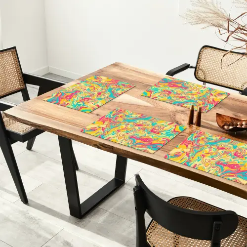 Geel - Roze - Blauw - Retro Placemat vinyl groot -zzsfeer4_Kitchenyeah-website