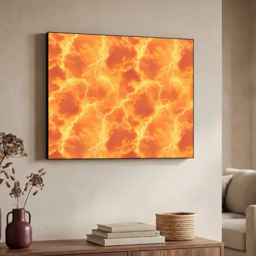 Bliksem - Storm - Oranje Textielframe - compleet frame klein 947 -sfeer3