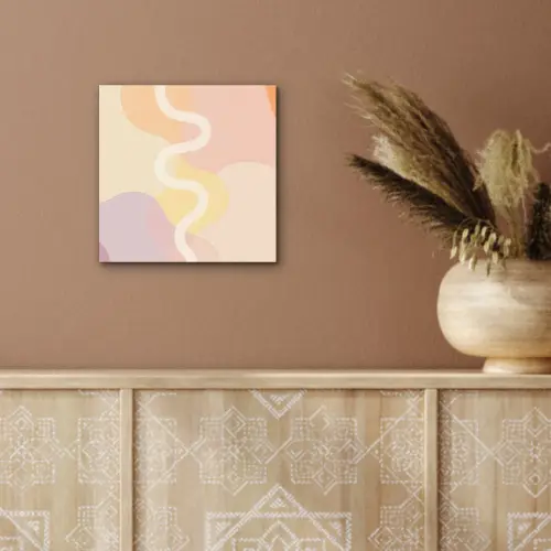 Golvende vormen - Abstract - pastel aluminium wit klein -sfeer4