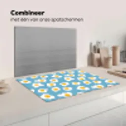 Eieren - Dooiers - Blauw Inductie beschermer vinyl 3mm klein 276 -wsfeer7_website