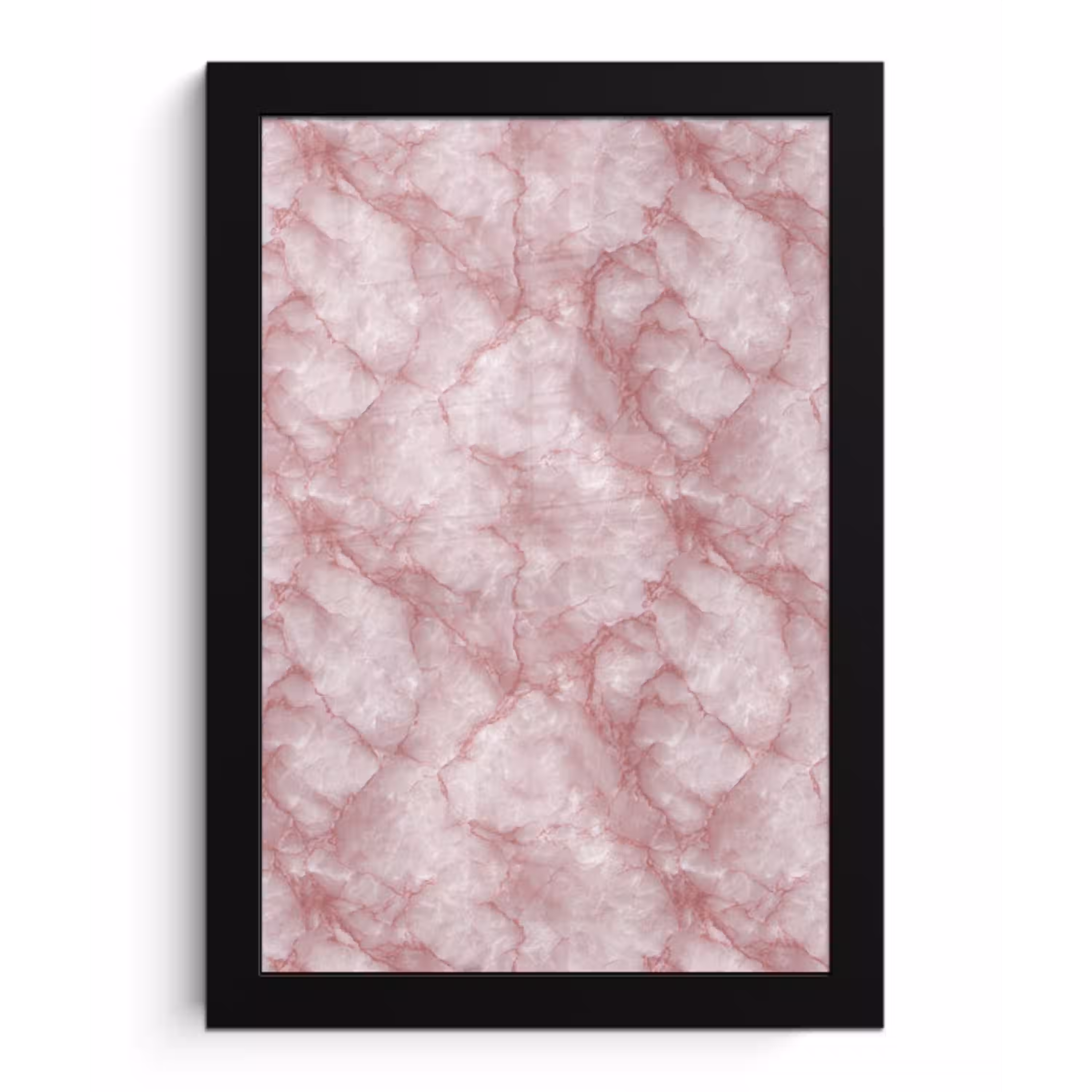 Roze - Kwartsmarmer - Aders fotolijst zwart zonder passe partout klein 224 -3d