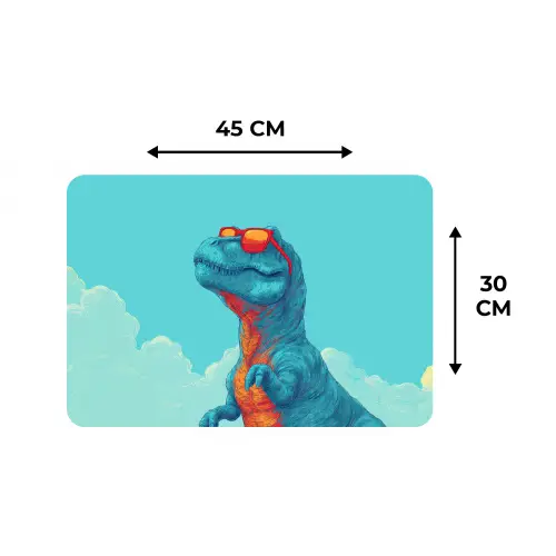 T-Rex - Blauw - Wolken - Zonnebril Placemat vinyl groot -specs