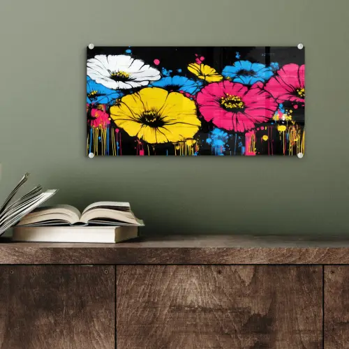 Graffiti - Bloemen - Kleur plexiglas 5mm klein -sfeer3