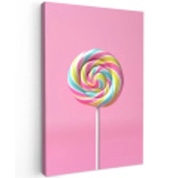 Lolly - Roze - Snoep - Zoet Tuinposter op houten frame 2 cm dik middel -3d