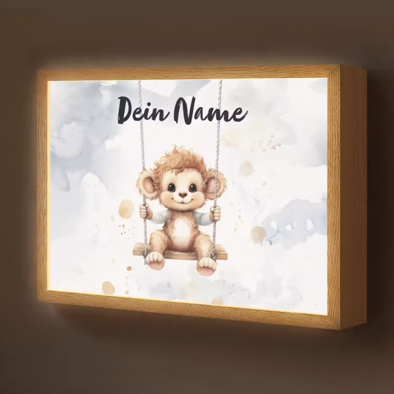 Lightbox - Wandlampe Kinderzimmer mit Namen - Affe - Tier - Kinder