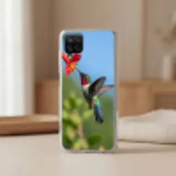 Kolibrie - Bloem - Natuur - Groen Telefoonhoesje Samsung Galaxy A12 klein -sfeer2