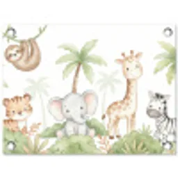 Dieren - Jungle - Pastel tuinposter los doek klein -3d