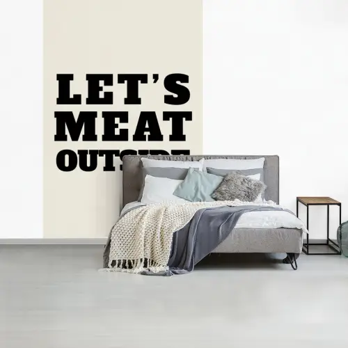 Tekst - Blokletters - Zwart - Vlees fotobehang vinyl groot -slaapkamer