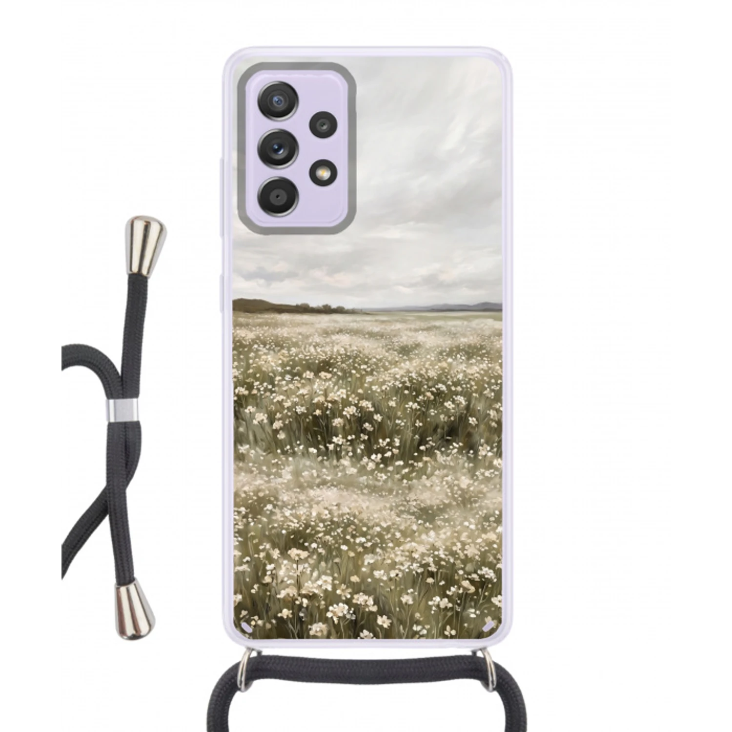 Illustratie - Landschap - Wit Hoesje Samsung Galaxy A52 5G met koord klein -3d