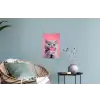 Kat - Valentijn - Roze - Liefde Muursticker klein -plant