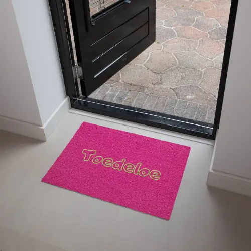 Toedeloe - Groen - Roze Deurmat klein -sfeer5