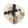 Penseelstreken - Ruw - Abstract - Beige Wandcirkel Organisch Forex 3mm klein -3d