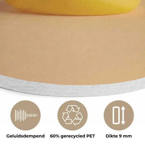 Badeend - Handdoek - Kleurrijk Akoestische PET Vilt - Rond klein -closeup_NL
