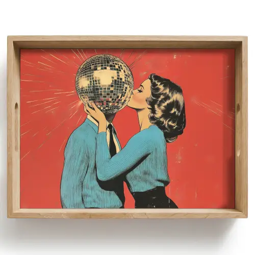 Vrouw - Retro - Discobal - Kus Dienblad Rechthoek middel -z3d_shopping