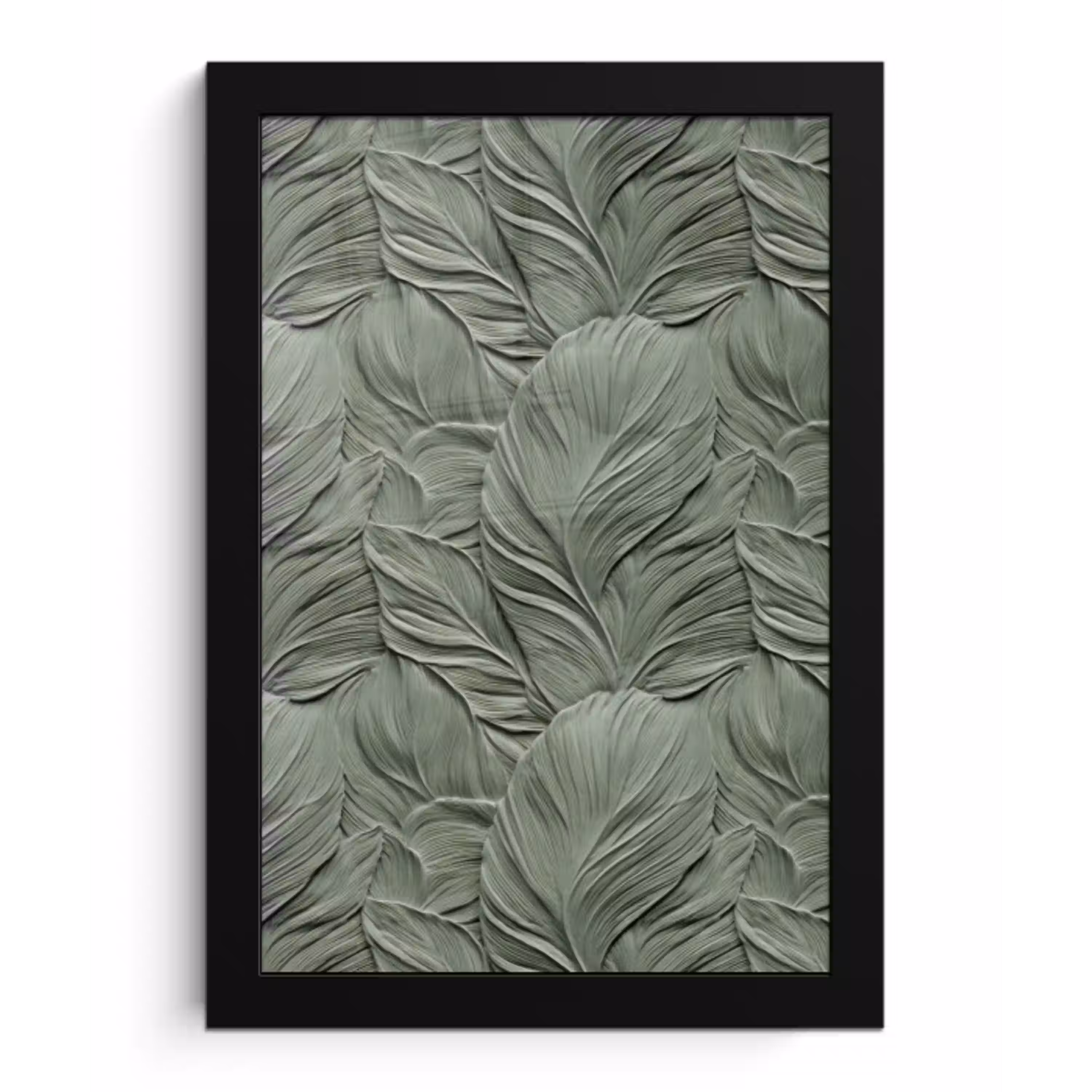 Bladeren - Textuur - Groen fotolijst zwart zonder passe partout klein 224 -3d