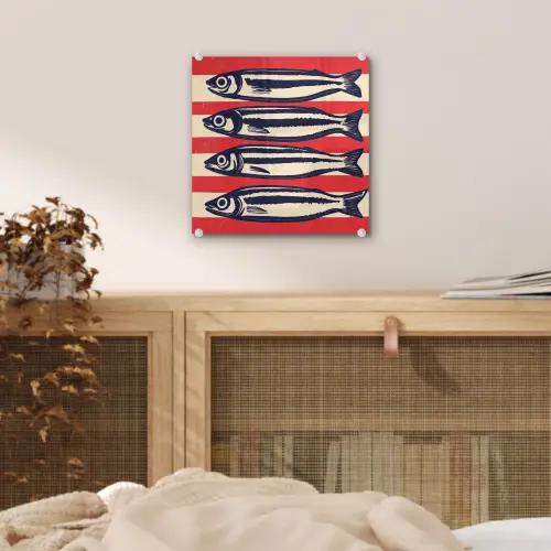 Sardines - Rood en beige strepen plexiglas 5mm klein -sfeer4
