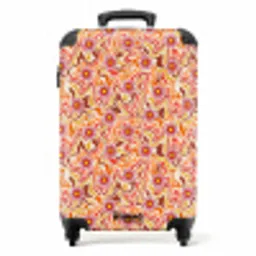 Retro disco 70s bloem patroon kleurrijk NBS - Handbagage koffer - Volwassenen Unisex middel -productfoto_recht