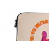 Tijger - Roze - Oranje laptophoes neopreen klein -detail