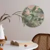 Compositie van bladeren - Groen - Roze Akoestische PET Vilt - Rond klein -sfeer3