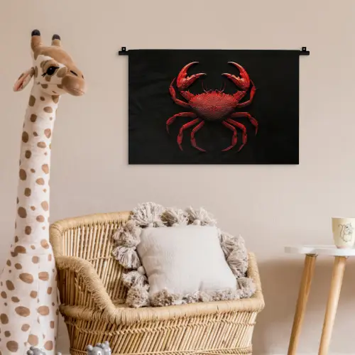 Krab - Rood - Vissen - Schaaldieren Wandkleed katoen klein -wsfeer5_kind