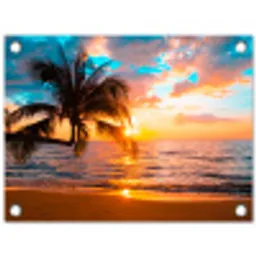 Tropische Zonsondergang aan Zee tuinposter los doek klein -3d