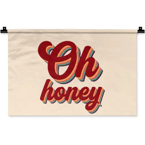 Oh honey - Rood - Schaduw Wandkleed katoen klein -zz3d