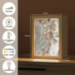 Abstract - Marmer - Wit - Bruin - Marmerlook Light Box met kabel (Tafellamp) klein -USP_DE