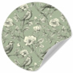 Klassiek - Botanisch - Groen Wandcirkel behangsticker klein 186 -3d