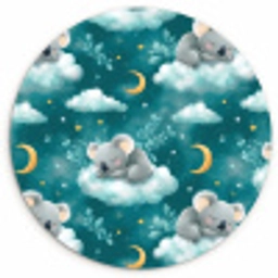 Koala's - Betoverend - Blauw Wandcirkel kunststof plaat 5mm dik klein 188 -3d