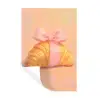 Croissant - Strik - Roze Muursticker klein -3d