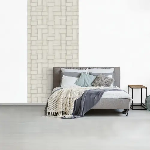 Vlechtwerk - Banen - Beige fotobehang vinyl groot 64 -slaapkamer