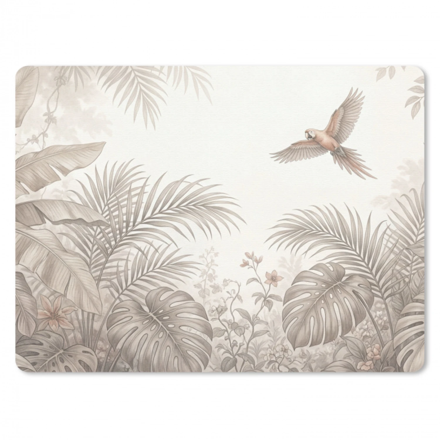 Papagaai - Jungle - Tropisch muismat rubber klein -3d