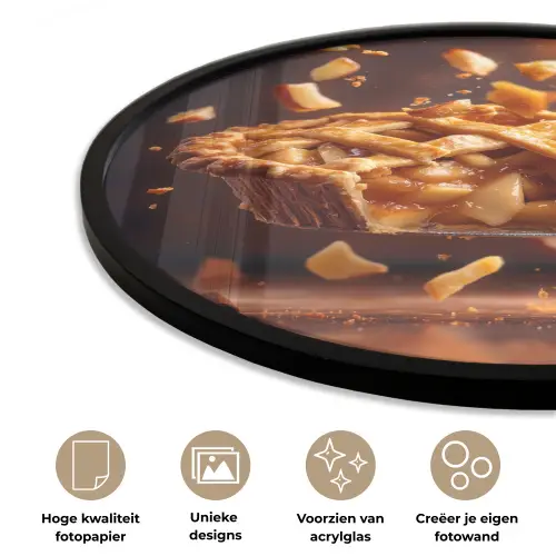 Appel - Taart - Warm - Eten Fotolijst rond zonder passe partout klein -closeup_NL