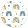 Patroon - Regenboog - Hartjes Wandcirkel kunststof plaat 5mm dik klein -3d