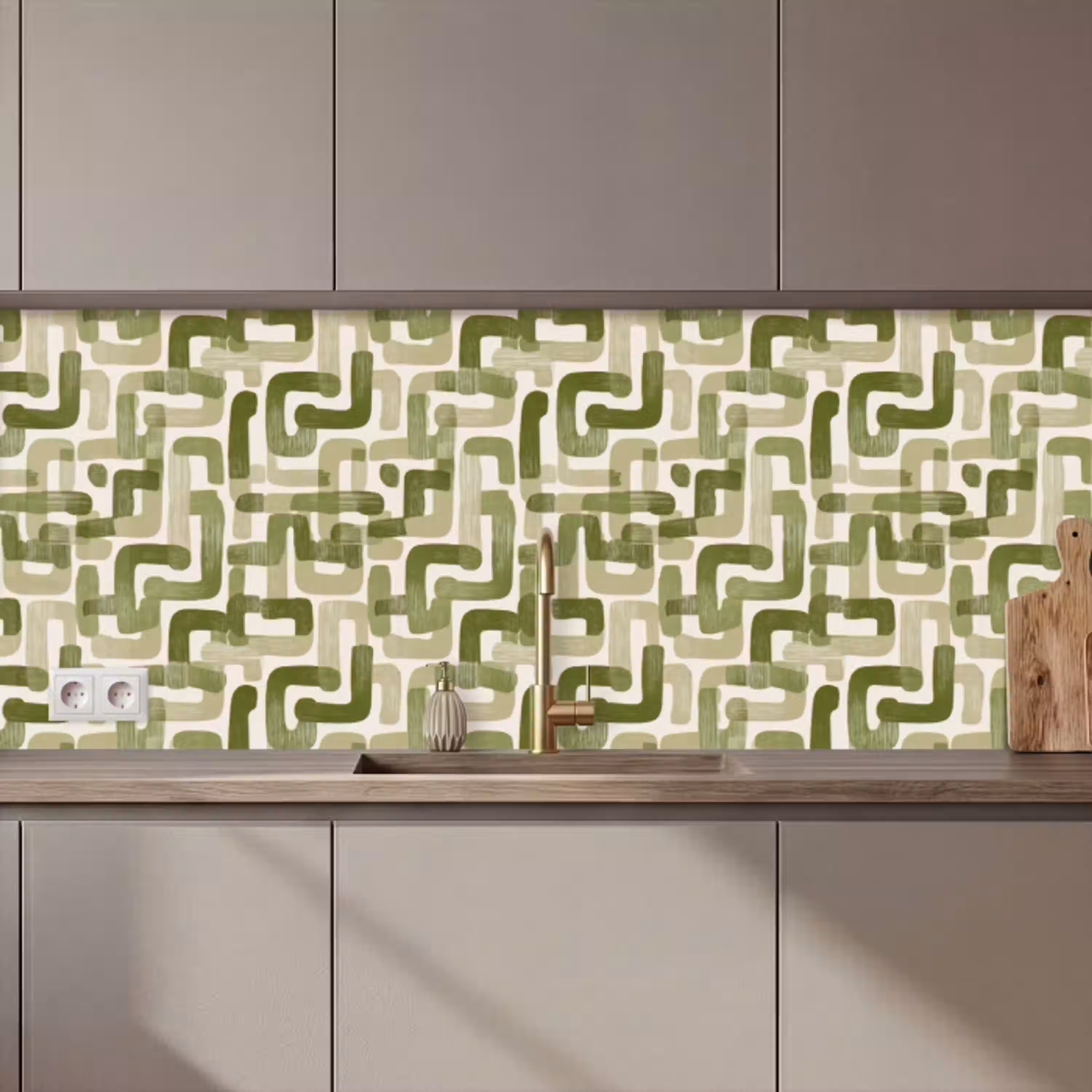 Modern - Grafisch - Groen keuken achterwand 2 middel 871 zz_3dshopping