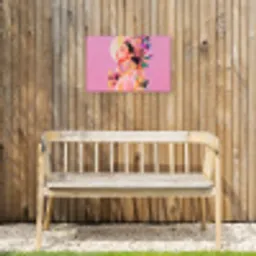 Vrouw - Bloemen - Paars - Abstract Tuinposter op houten frame 2 cm dik klein -sfeer4