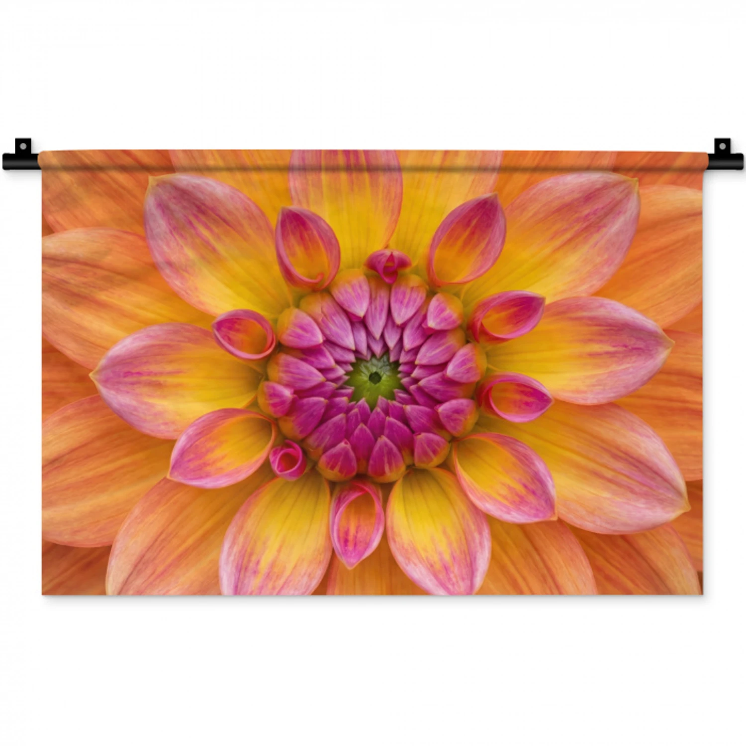 Dahlia - Bloem - Oranje Wandkleed katoen klein -zz3d
